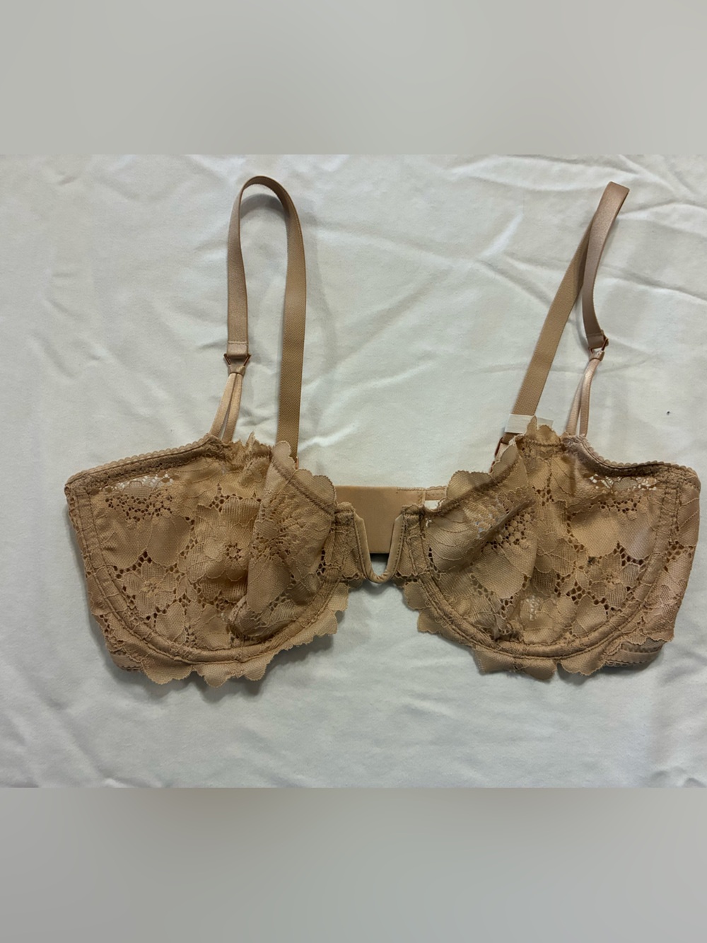 Aerie Unlined Lace Bra Nude 34D!